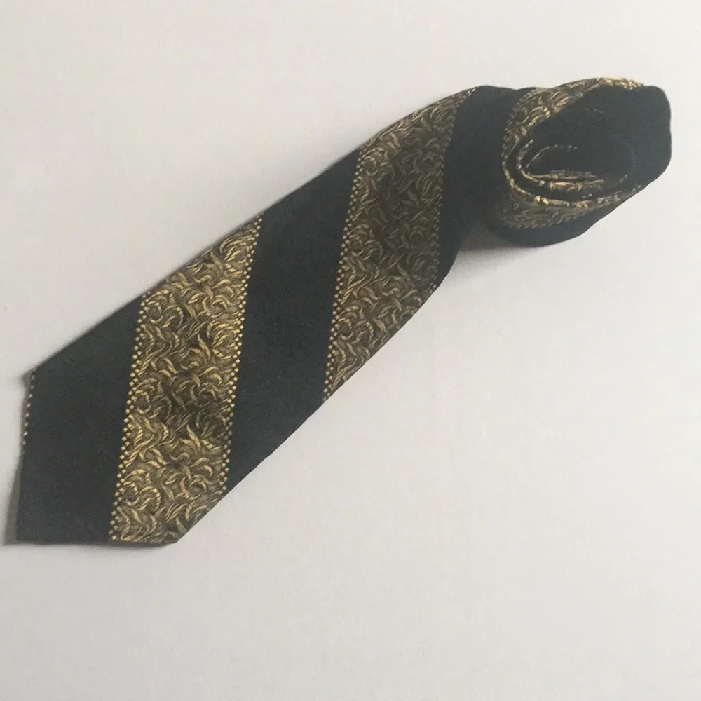 Neck Tie Patterned Men’s Black Gold Collector Item